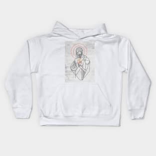 Illustration of Jesus Christ Sacred Heart Kids Hoodie